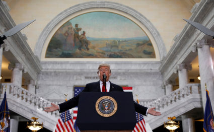 U.S. President Donald Trump speaks at the Utah State Capitol, where he announced big cuts to Utah's sprawling wilderness national monuments, in Salt Lake City, Utah, U.S., December 4, 2017. REUTERS/Kevin Lamarque TPX IMAGES OF THE DAY - RC1AB0C773D0