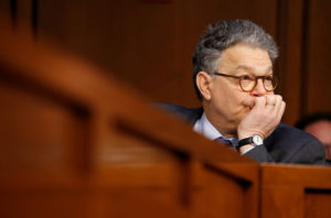 Senator Al Franken (D-MN) watches Supreme Court nominee judge Neil Gorsuch testify before the Senate Judiciary Committee during his confirmation hearing on Capitol Hill in Washington March 21, 2017. Photo by Joshua Roberts/REUTERS
