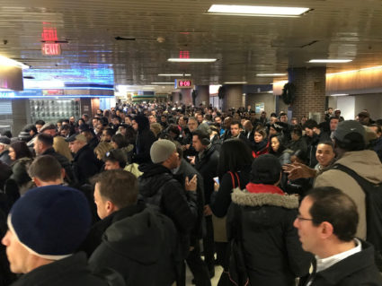 Commuters exit the New York Port Authority in New York City, U.S. December 11, 2017 after reports of an explosion. REUTERS/Edward Tobin
