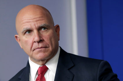 National Security Adviser Lt. Gen. H.R. McMaster attends a news briefing at the White House in Washington, U.S., to announce sanctions against Venezuela, August 25, 2017. REUTERS/Yuri Gripas - RC11E5B54370