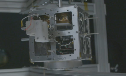 Cubesats, low-cost, bite-sized satellites inspired by the tubes used to hold Beanie Babies, were invented in 1999 as educational tools. Paulo Lozano, director of the Space Propulsion Lab at the Massachusetts Institute of Technology, is testing mini ion engines that could send CubeSats into deep space. Photo by Matthew Ehrichs