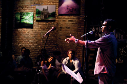 Poetry Slam at the Nuyorican Poets Cafe in New York. Photo courtesy of Daniel Gallant