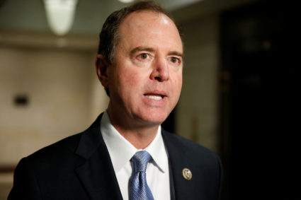 Ranking Member of the House Intelligence Committee Adam Schiff (D-CA) speaks after U.S. Attorney General Jeff Sessions attended a closed door interview with the House Intelligence Committee on Capitol in Washington, U.S., November 30, 2017. REUTERS/Joshua Roberts - RC18C19503D0