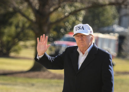 President Donald Trump returns to the White House from Camp David, in Washington, D.C. Photo by Mary F. Calvert/Reuters
