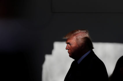 President Donald Trump prepares to address the annual March for Life rally, taking place on the National Mall, from the White House Rose Garden in Washington, D.C. Photo by Carlos Barria/Reuters