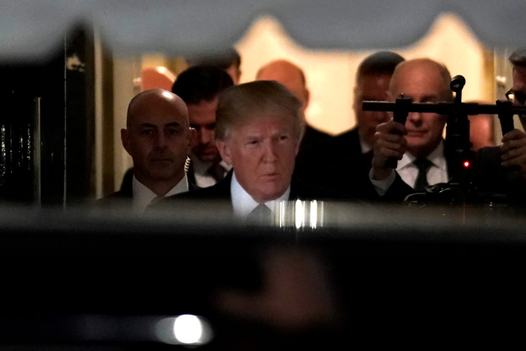 U.S. President Donald Trump departs the White House to deliver his first State of the Union address to a joint session of ...