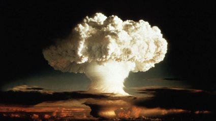 A photo of a hydrogen bomb test appears on the CDC website announcing grand rounds: "Public Health Response to a Nuclear Detonation." Photo via STAT