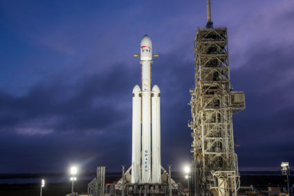 Falcon Heavy prepares for launch. Photo by SpaceX