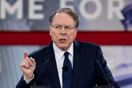 NRA Executive Vice President and CEO Wayne LaPierre speaks at the Conservative Political Action Conference (CPAC) at National Harbor, Maryland, U.S., February 22, 2018. REUTERS/Kevin Lamarque - RC1D35C7C570