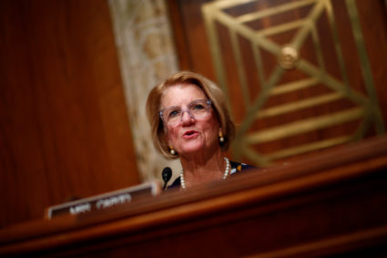 Sen. Shelly Moore Capito, R-W.Va., speaks at a Senate hearing on July 26, 2017. Photo by Eric Thayer/Reuters