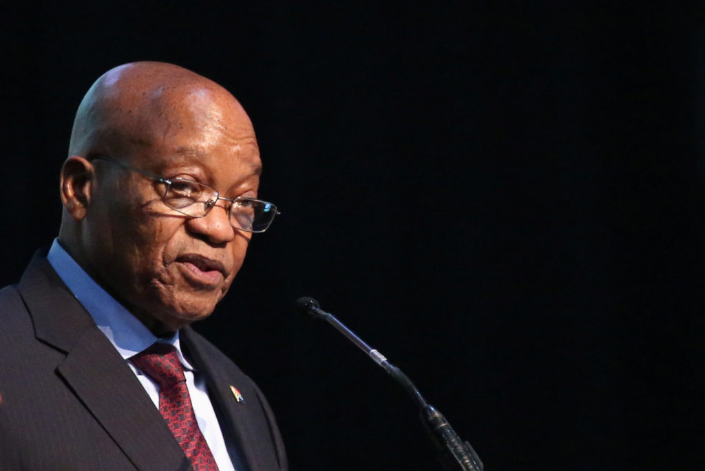 South African President Jacob Zuma speaks at a conference on Dec. 7, 2017. Photo by Siphiwe Sibeko/Reuters
