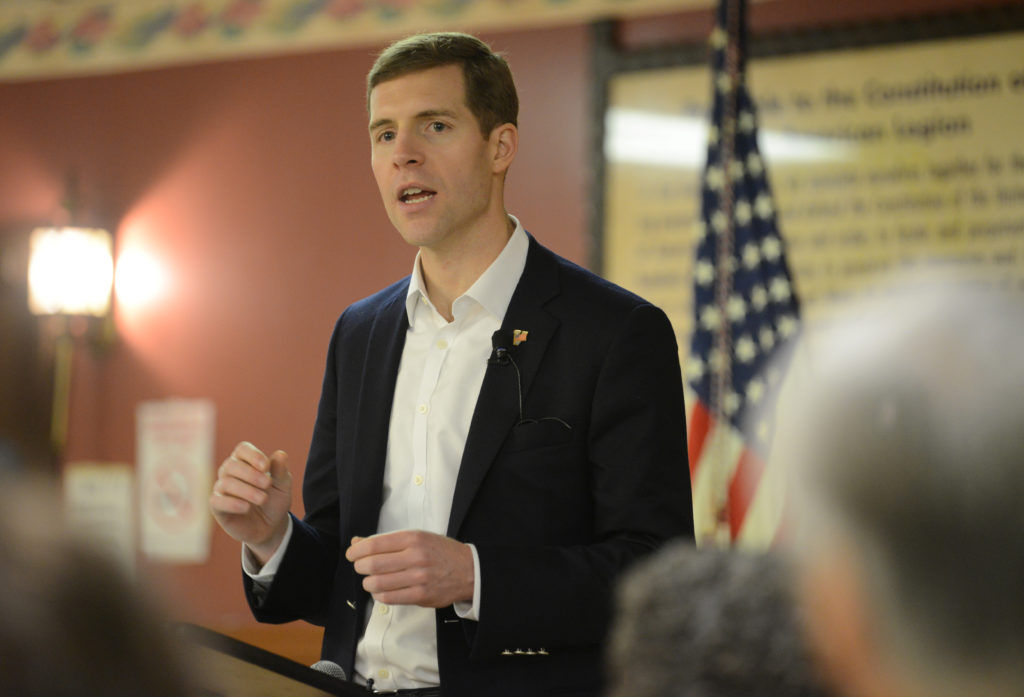 Conor Lamb delivers a speech at his campaign rally in Houston, Pennsylvania, on January 13, 2018. Photo by Alan Freed/Reuters