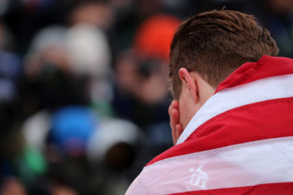 Shaun White gets the gold in the men's snowboarding halfpipe event at the 2018 Pyeongchang Winter Olympics. Photo by Mike Blake/Reuters