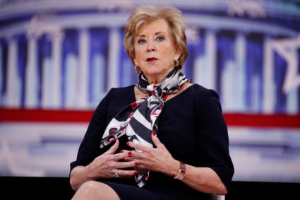 Administrator of the Small Business Administration Linda McMahon speaks at the Conservative Political Action Conference (CPAC) at National Harbour, Maryland, U.S., February 23, 2018. REUTERS/Joshua Roberts - RC12C49E7400