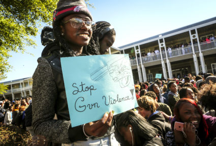 Students at Wekiva High School in Apopka, Fla. participate in a walkout to honor those killed at Marjory Stoneman Douglas High School in Parkland during a "day of remembrance" on Wednesday, March 14, 2018. (Jacob Langston/Orlando Sentinel/TNS via Getty Images)
