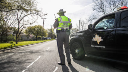 Police barricade the area surrounding the home of suspected Austin bomber Mark Anthony Conditt March 21, 2018 in Pflugerville, Texas. Conditt blew himself up near a hotel on Interstate 35 in the early morning hours of March 21 after police SWAT teams closed in on him. Photo by Drew Anthony Smith/Getty Images