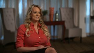 NEW YORK - MARCH 22: Stormy Daniels in her interview with Anderson Cooper to be broadcast on 60 MINUTES Sunday, March 25 (7:0-8:00PM, ET/PT) on the CBS Television Network. Image is a frame grab. (Photo by CBS via Getty Images)