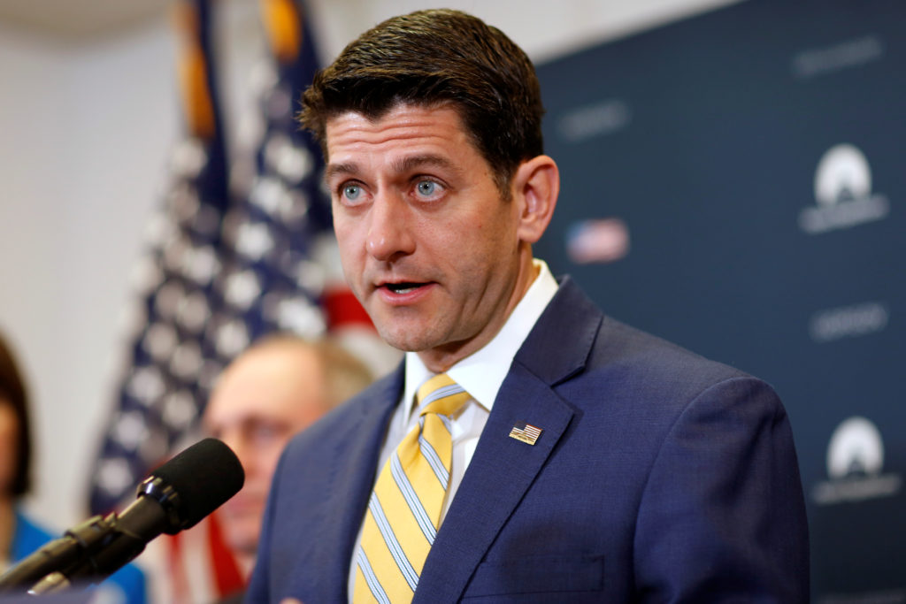 Speaker of the House Paul Ryan (R-WI) speaks to the media after a House Republican conference on Capitol Hill in Washingto...
