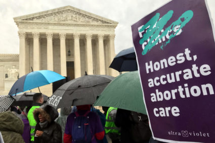 Truth in advertising or free speech burden? California law on 'crisis pregnancy centers' tested at high court