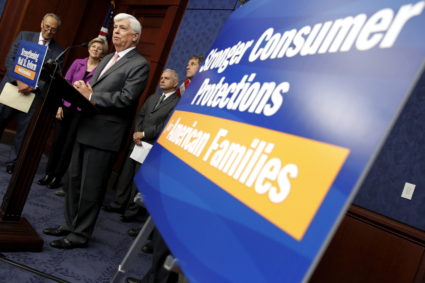 Former Sen. Chris Dodd (D-Conn.) speaks at a news conference marking the fifth anniversary of the passing of the Dodd-Frank Wall Street reform law in Washington, D.C. Photo by Jonathan Ernst/Reuters