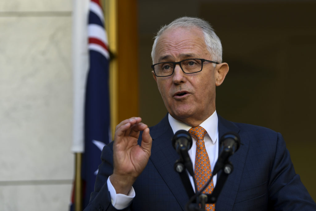 Australian Prime Minister Malcolm Turnbull speaks at a news conference at Parliament House in Canberra on March 27. Photo ...