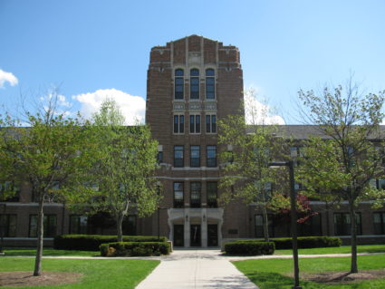 Warriner Hall, pictured here, of the Central Michigan University. Photo via Wikimedia Commons