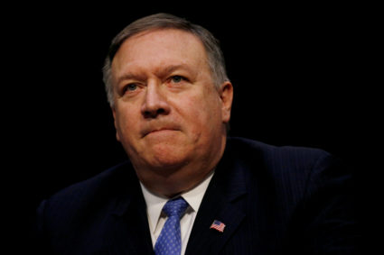 Central Intelligence Agency (CIA) Director Mike Pompeo testifies during a Senate Intelligence Committee hearing on "Worldwide Threats" on Capitol Hill in Washington, D.C. Photo by Leah Millis/Reuters