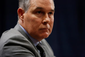 Scott Pruitt, Environmental Protection Agency (EPA) Administrator, testifies to the Senate Environment and Public Works Committee oversight hearing on the Environmental Protection Agency on Capitol Hill in Washington, U.S., January 30, 2018. REUTERS/Joshua Roberts - RC19F4C41550