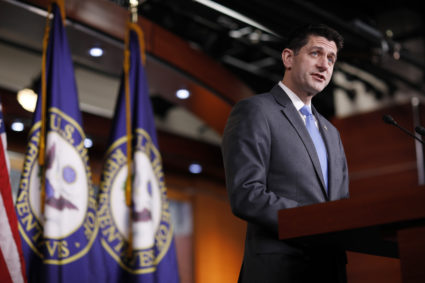 House Speaker Paul Ryan (R-WI) addresses a news conference where he announced he would not seek re-election in November, on Capitol Hill in Washington, U.S., April 11, 2018. REUTERS/Aaron P. Bernstein - HP1EE4B157P8U