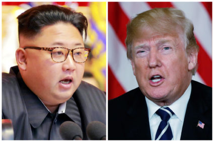 FILE PHOTO: A combination photo shows North Korean leader Kim Jong Un (L) in Pyongyang, North Korea and U.S. President Donald Trump (R), in Palm Beach, Florida, U.S., respectively from Reuters files. Photo via Reuters.