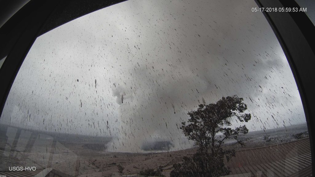 An explosive eruption occurred at the Kilauea volcano's summit at 5:00 a.m. local time. Photo by U.S. Geological Survey