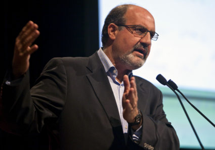 Nassim Nicholas Taleb, author of "The Black Swan," speaks during the second annual 2010 Buttonwood Gathering sponsored by The Economist magazine in New York, U.S., on Monday, Oct. 25, 2010. This year's Buttonwood Gathering brings together leading policymakers, banking executives and regulators to discuss restoring trust in the financial system and evaluate our place on the road to recovery. Photographer: Ramin Talaie/Bloomberg via Getty Images
