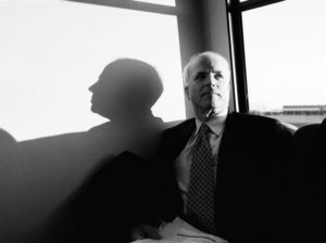 WASHINGTON DC - JANUARY 14: Senator John McCain heads to the Washington Reagan Airport on a bus January 14, 2000 in Washington, DC. (Photo by David Hume Kennerly/Getty Images)