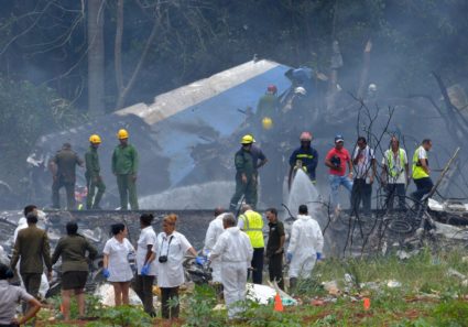 A Cubana de Aviacion aircraft crashed after taking off from Havana's Jose Marti airport. Photo by Adalberto Roque/AFP/Getty Images