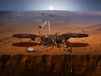 InSight, a new Mars lander, houses three key experiments that will uncover the inner workings of the Red Planet. Illustration provided by NASA.
