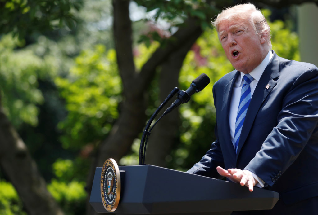 The White House said Monday that President Donald Trump asked his commerce secretary to look into lifting or easing sanctions against the Chinese telecommunications company ZTE Corp. Photo by Leah Millis/Reuters