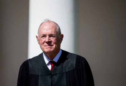 Supreme Court Associate Justice Anthony Kennedy after the swearing-in ceremony for Justice Neil Gorsuch in the Rose Garden at the White House. Photo by Eric Thayer/Getty Images