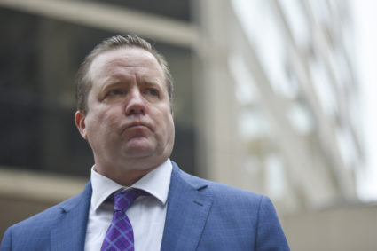 WASHINGTON, DC - NOVEMBER 8: Republican Senatorial candidate Corey Stewart holds a press conference to give his views of the 2017 Virginia elections, on Wednesday, November 8, 2017, in Washington, DC. Democratic wins are a stinging repudiation of Donald Trump one year after his election. (photo by Jahi Chikwendiu/The Washington Post via Getty Images)