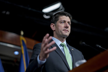 U.S. House Speaker Paul Ryan, a Republican from Wisconsin, speaks during a news conference on Capitol Hill in Washington, D.C., U.S., on Wednesday, June 13, 2018. Ryan brokered a deal among Republican factions that quelled a rebellion by moderates and will put to a vote next week two immigration bills that would provide some protection for immigrants brought to the U.S. as children. Photographer: Andrew Harrer/Bloomberg via Getty Images