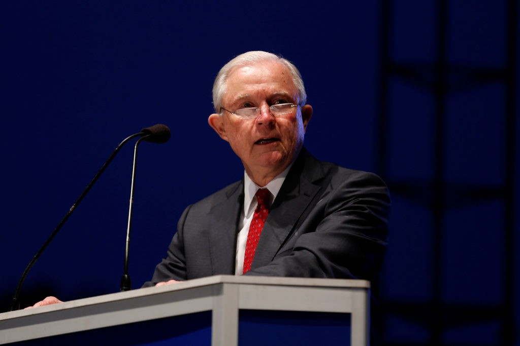 Attorney General Jeff Sessions delivers remarks at the National Law Enforcement Officers Memorial Fund's 30th annual candl...