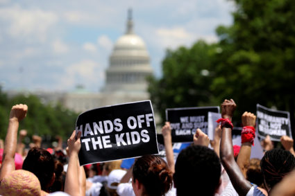 Demonstrators rally and march calling for "an end to family detention" and in opposition to the immigration policies of the Trump administration in Washington, D.C. Photo by Jonathan Ernst/Reuters