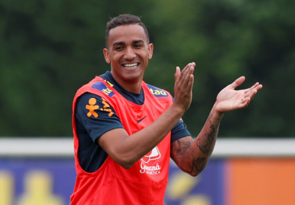 Brazil's Danilo Luiz da Silva during training. Photo by Action Images via Reuters/Peter Cziborra