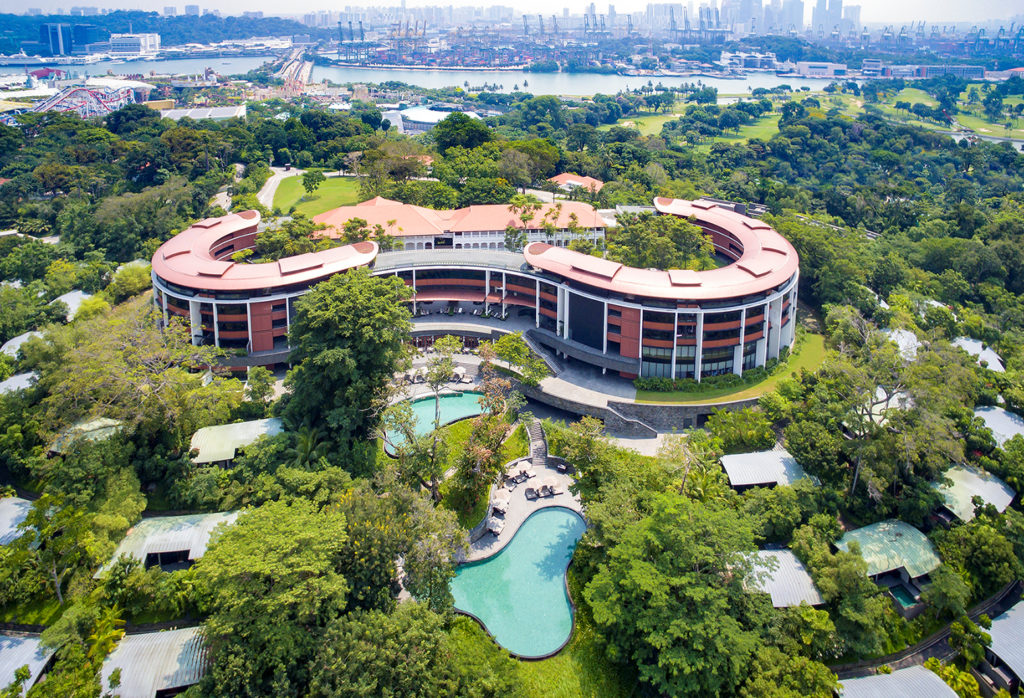 An undated handout photo of Capella hotel on Sentosa island, Singapore, released June 5, 2018. Photo by Capella Singapore/...