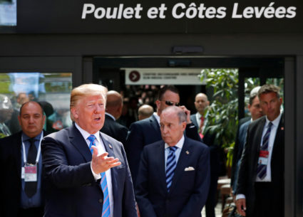U.S. President Donald Trump departs from the G7 summit in the Charlevoix city of La Malbaie