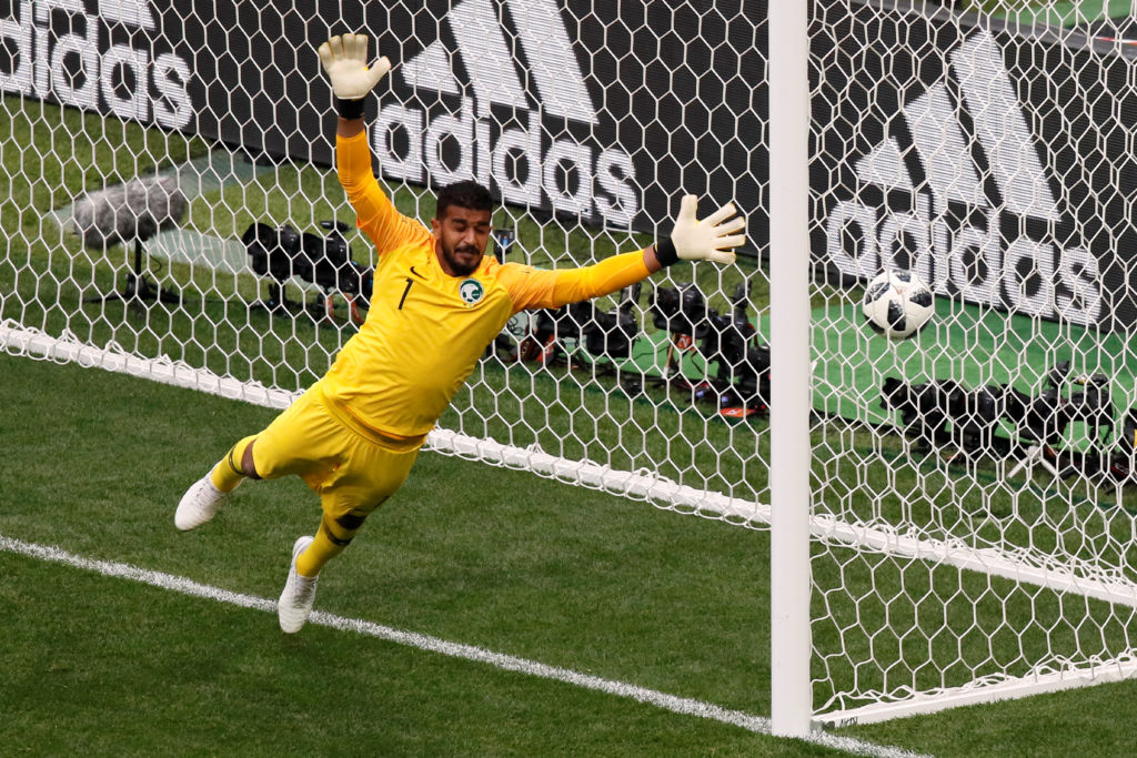 Saudi Arabia's Abdullah Al-Mayouf concedes the fifth goal scored by Russia's Aleksandr Golovin REUTERS/Maxim Shemetov