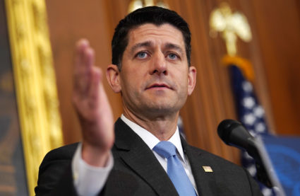 U.S. Speaker of the House Paul Ryan speaks to reporters at an enrollment ceremony for several House bills on Capitol Hill in Washington, U.S., May 24, 2018. REUTERS/Toya Sarno Jordan