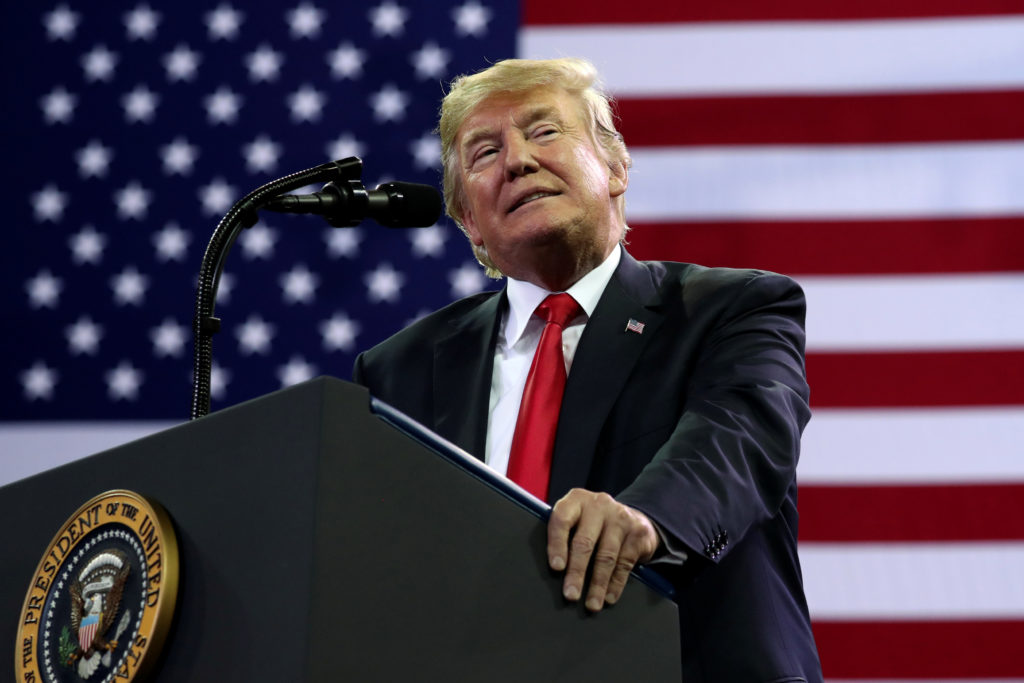 President Donald Trump holds a rally with supporters in Duluth, Minnesota, U.S. June 20, 2018. REUTERS/Jonathan Ernst