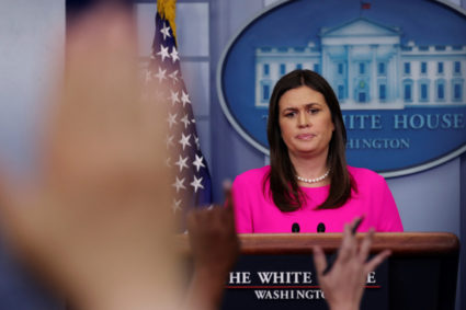 White House Press Secretary Sarah Huckabee Sanders holds the daily briefing at the White House in Washington, D.C. Photo by Jonathan Ernst/Reuters