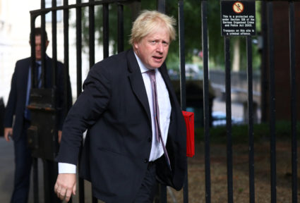 Britain's Secretary of State for Foreign and Commonwealth Affairs Boris Johnson arrives at 10 Downing Street in London, Britain earlier this month. Photo by Simon Dawson/Reuters