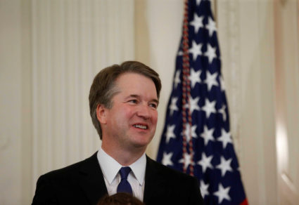 U.S. Supreme Court nominee judge Brett Kavanaugh looks on in the East Room of the White House in Washington, U.S., July 9, 2018. REUTERS/Leah Millis - RC18D04B5440